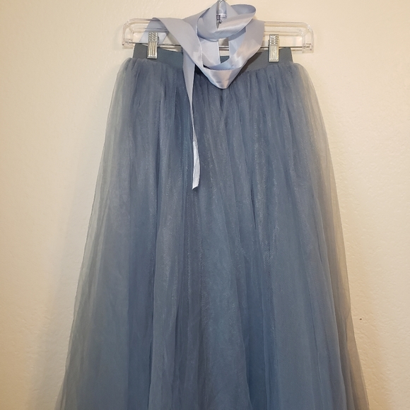 Elegant Blue Maxi Tulle Skirt - Picture 4 of 6